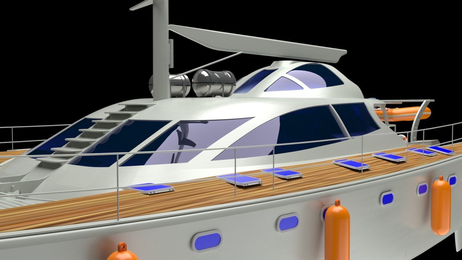 Cruising Catamaran Sailboat 3D model_1