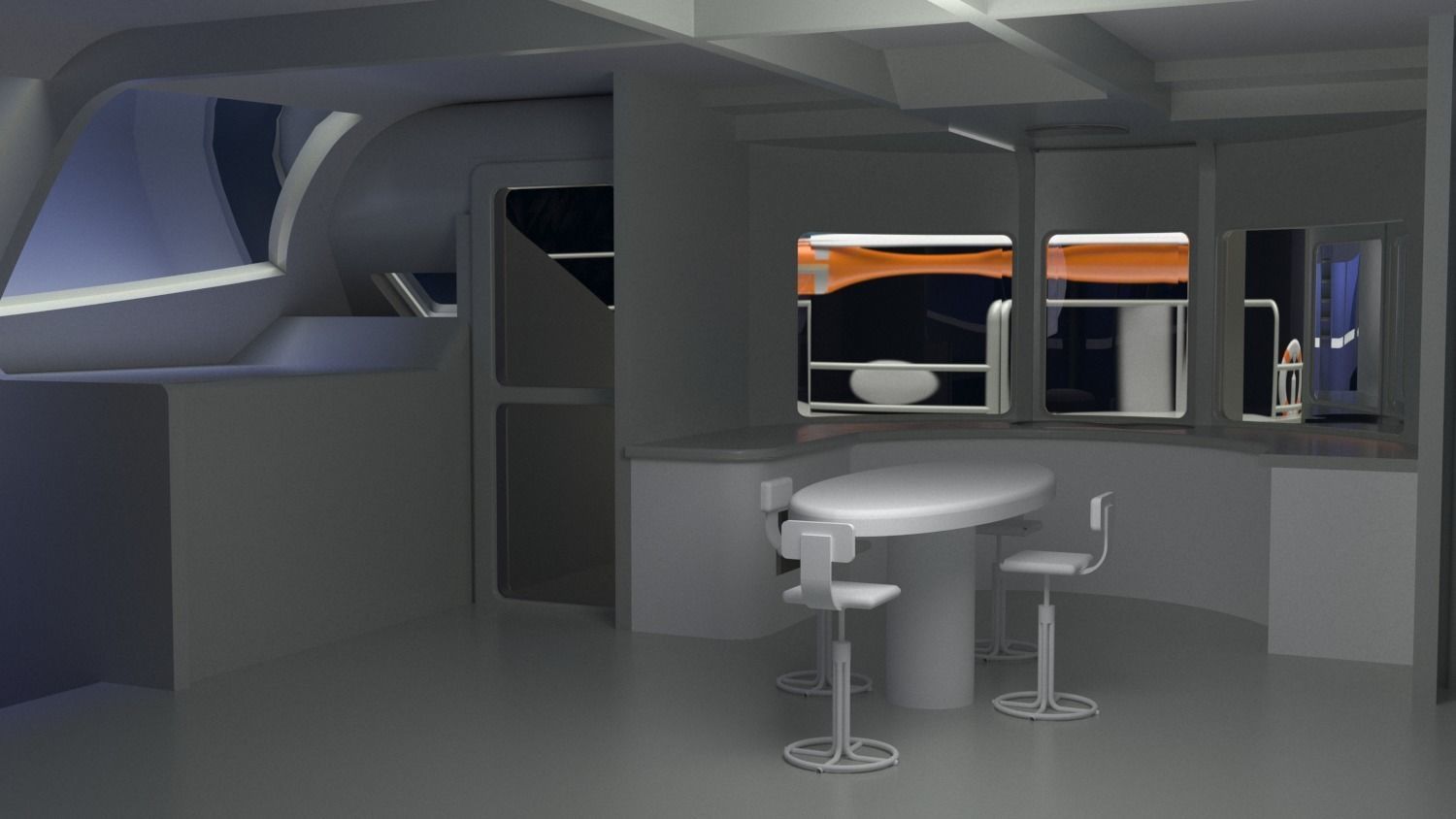 Cruising Catamaran Sailboat 3D model_3