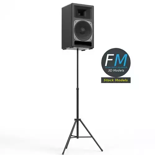 Loudspeaker on a tripod 3D model