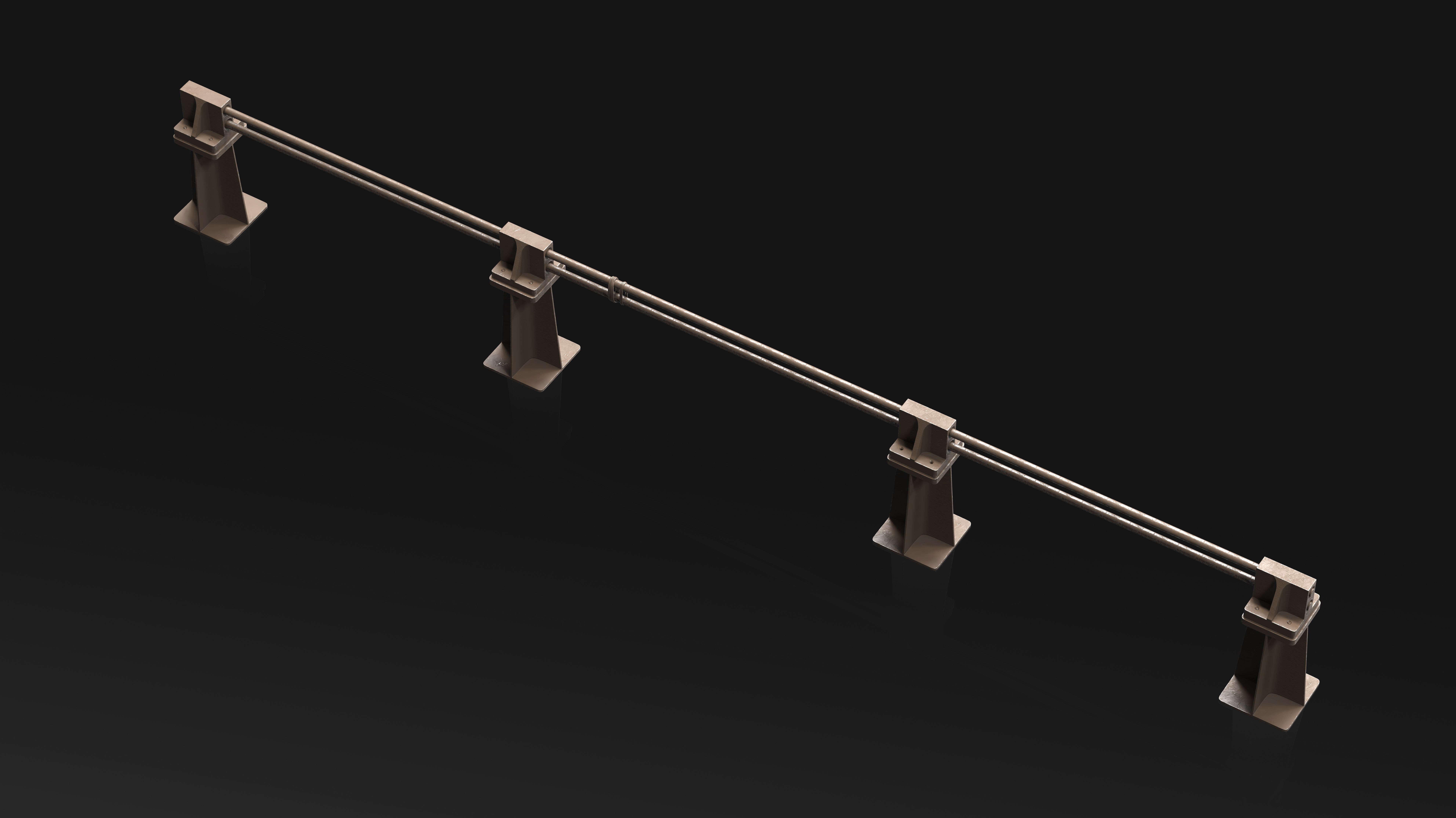 23 Hard Surface Sub-D Heavy Grip Rails and step Elements 3D model_22