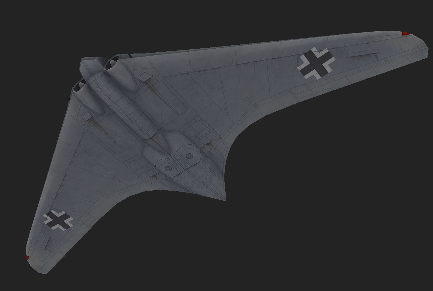 Horten Ho 229 Hand painted game model the first jet fighter Low-poly 3D model_4
