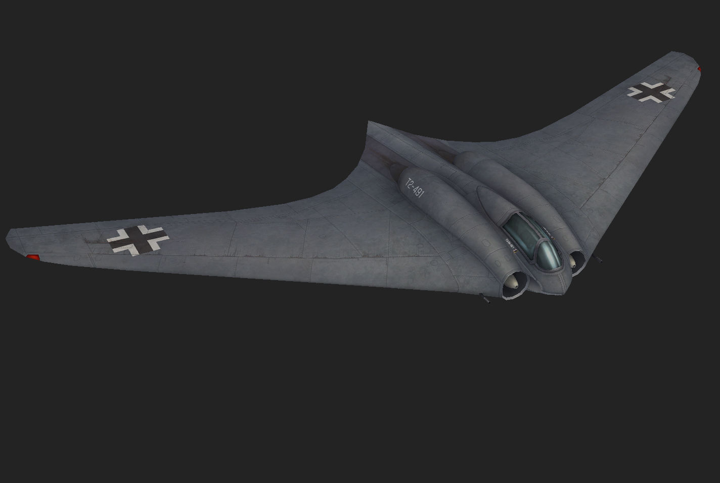 Horten Ho 229 Hand painted game model the first jet fighter Low-poly 3D model_1