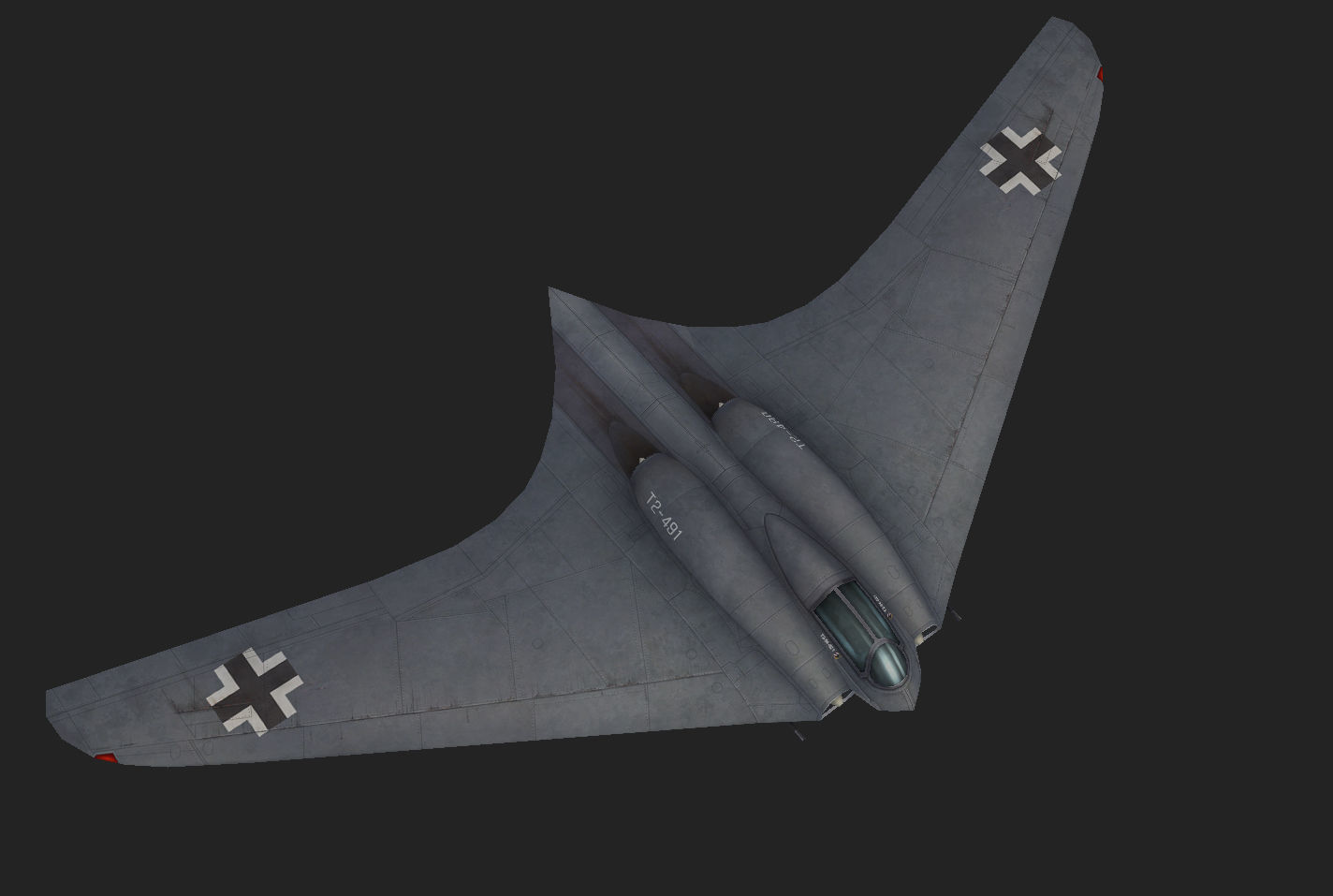 Horten Ho 229 Hand painted game model the first jet fighter Low-poly 3D model_7