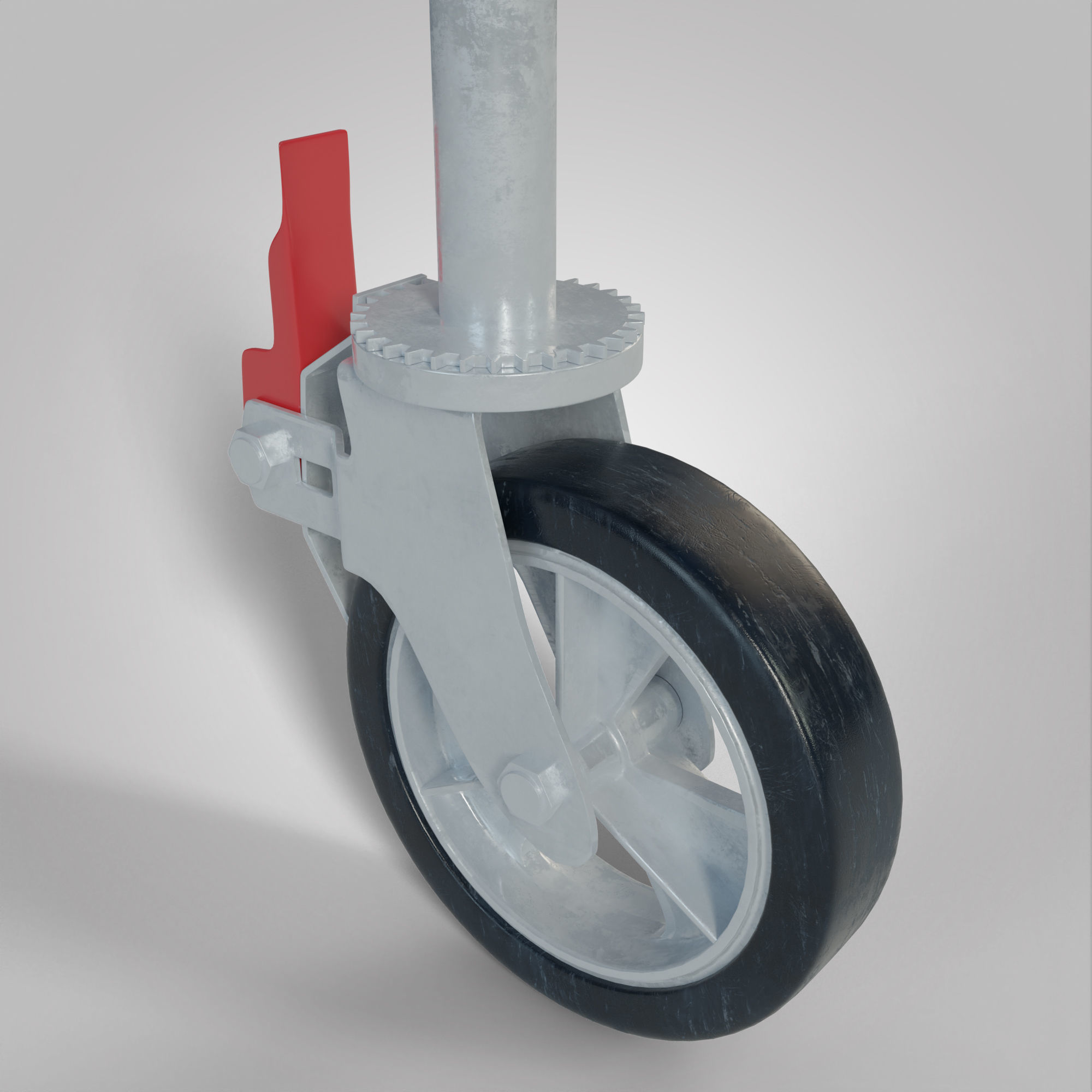 Wheel Caster Low-poly 3D model_5