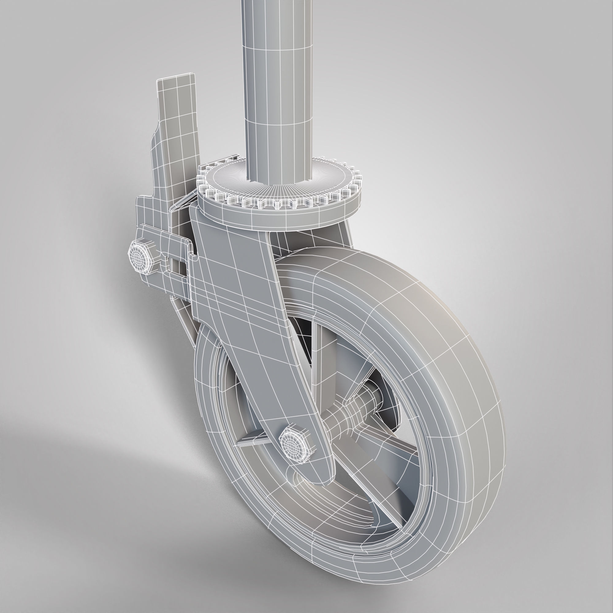 Wheel Caster Low-poly 3D model_11