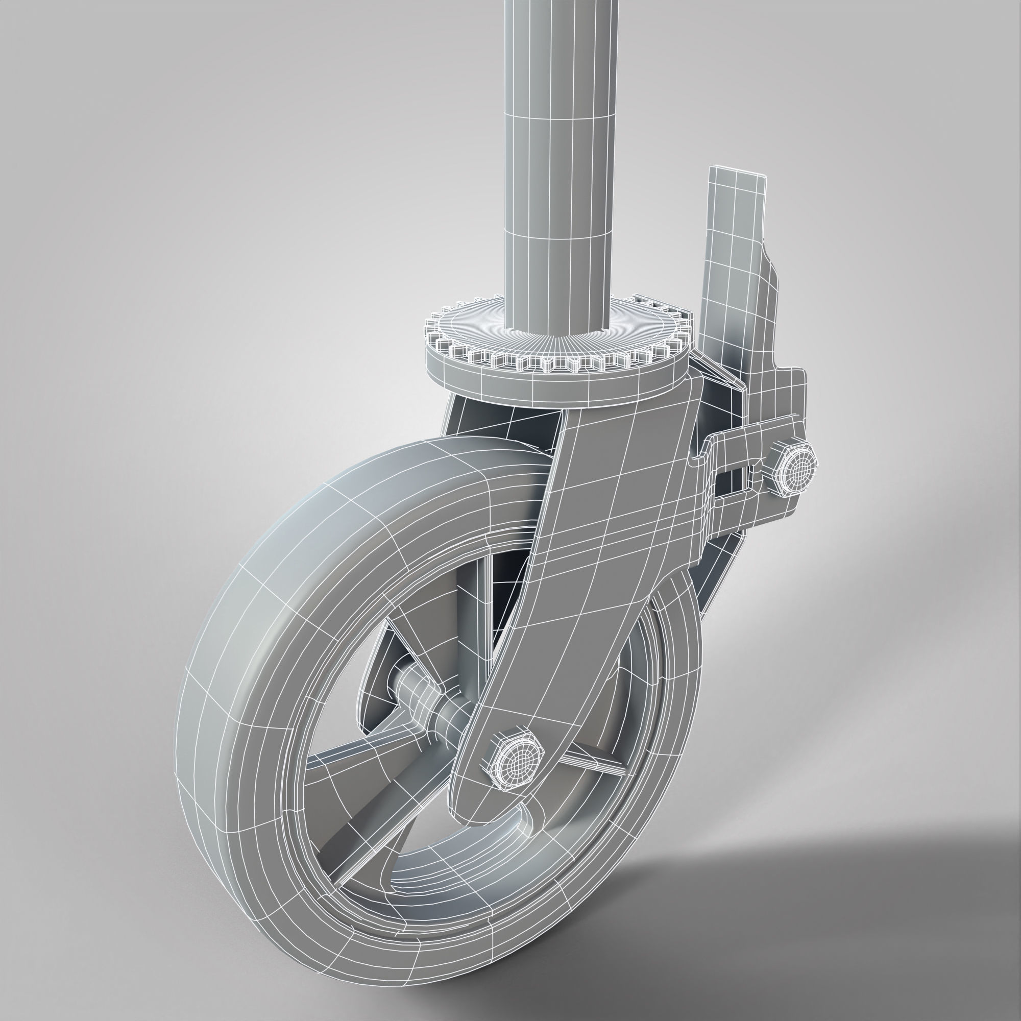 Wheel Caster Low-poly 3D model_6
