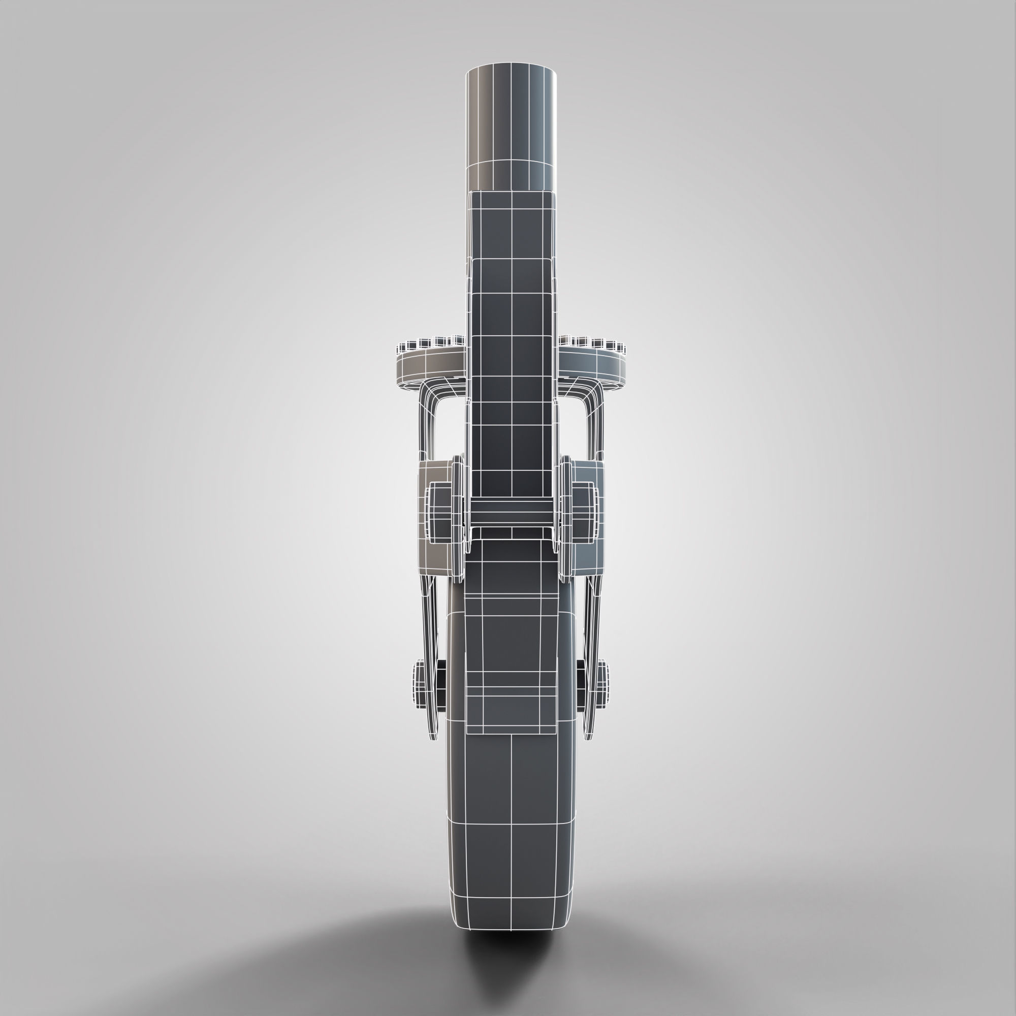 Wheel Caster Low-poly 3D model_10