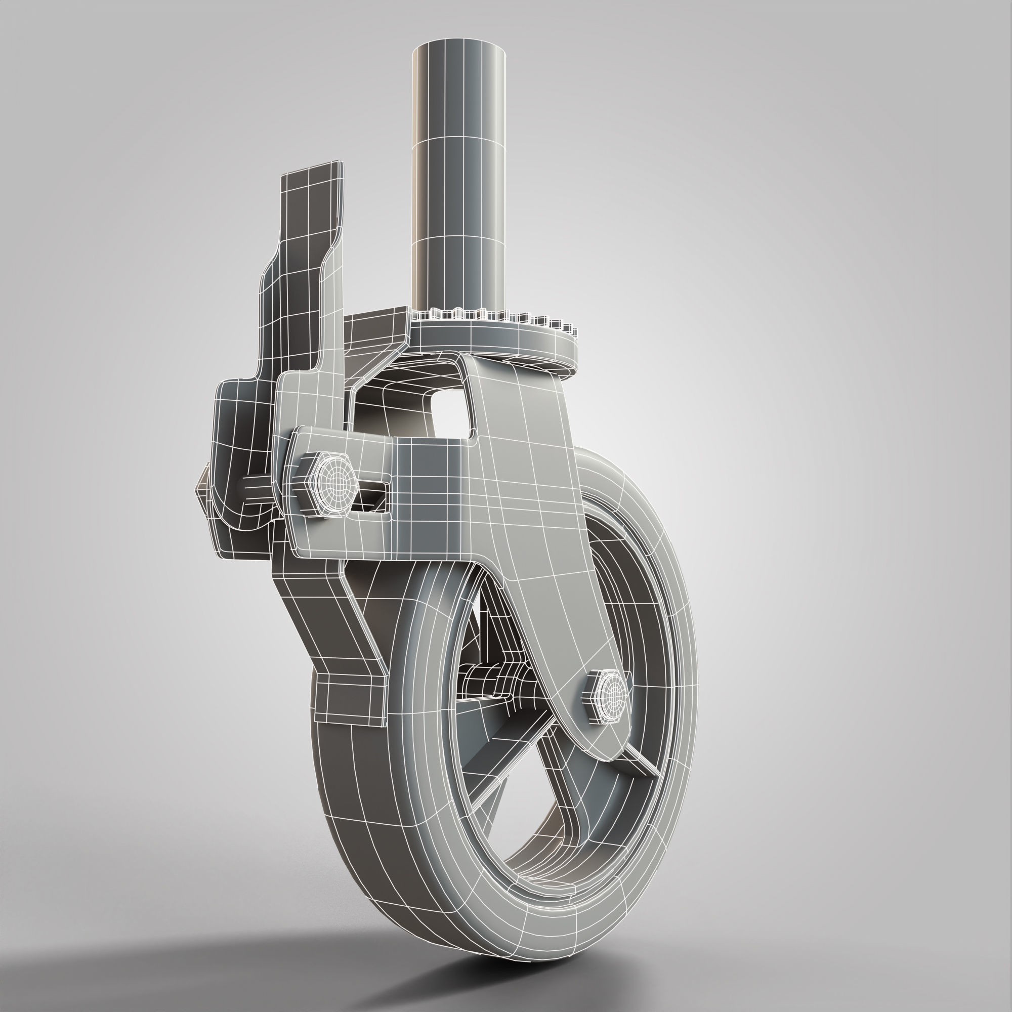 Wheel Caster Low-poly 3D model_9