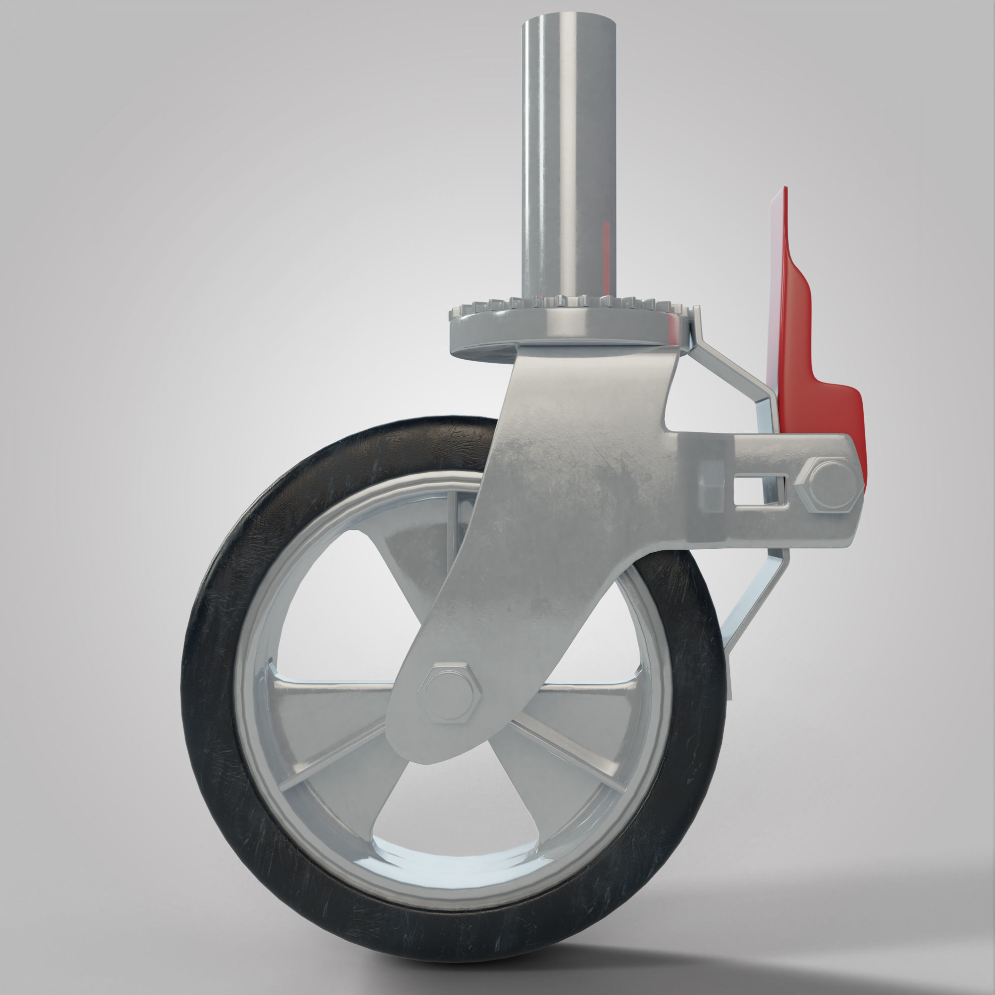 Wheel Caster Low-poly 3D model_1