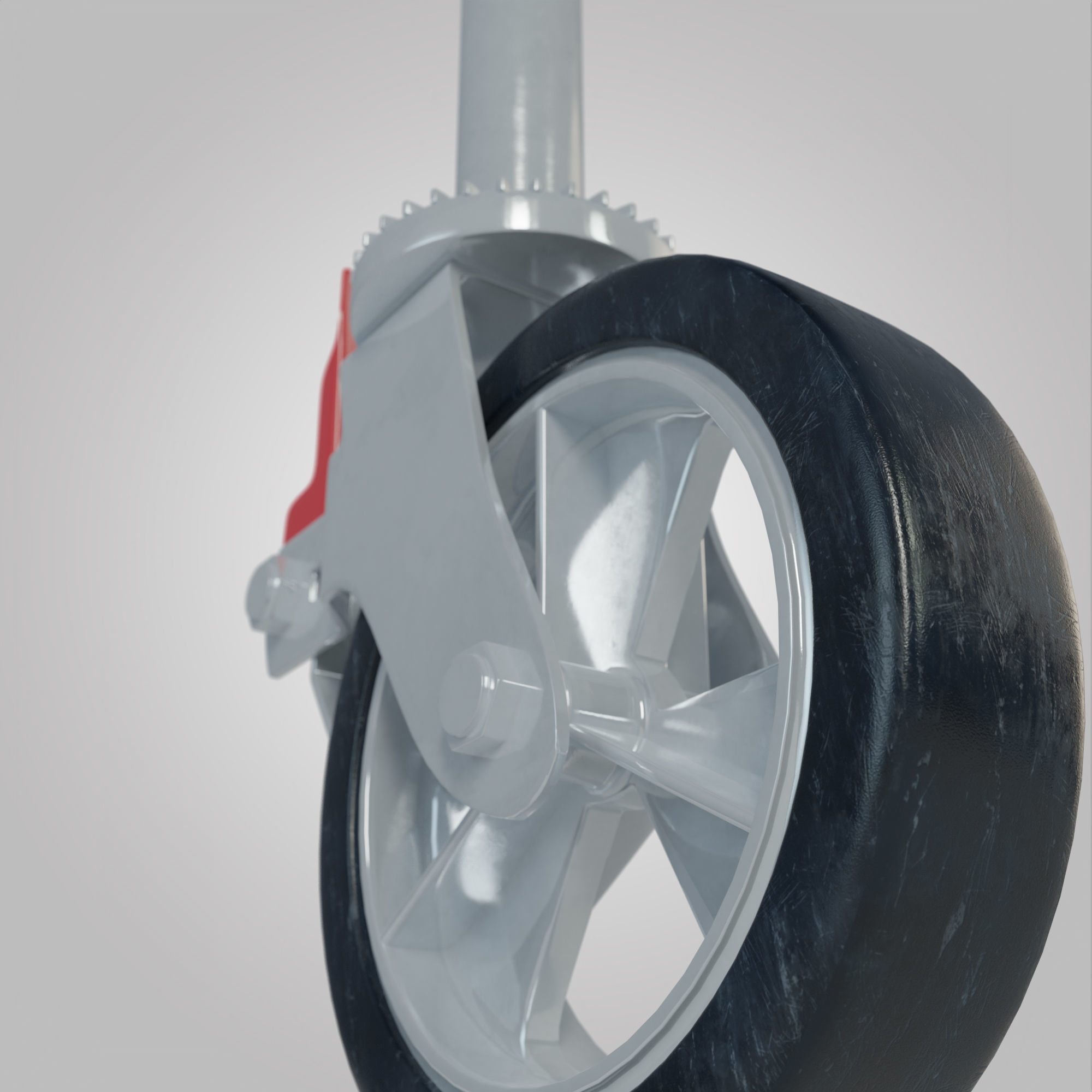 Wheel Caster Low-poly 3D model_2