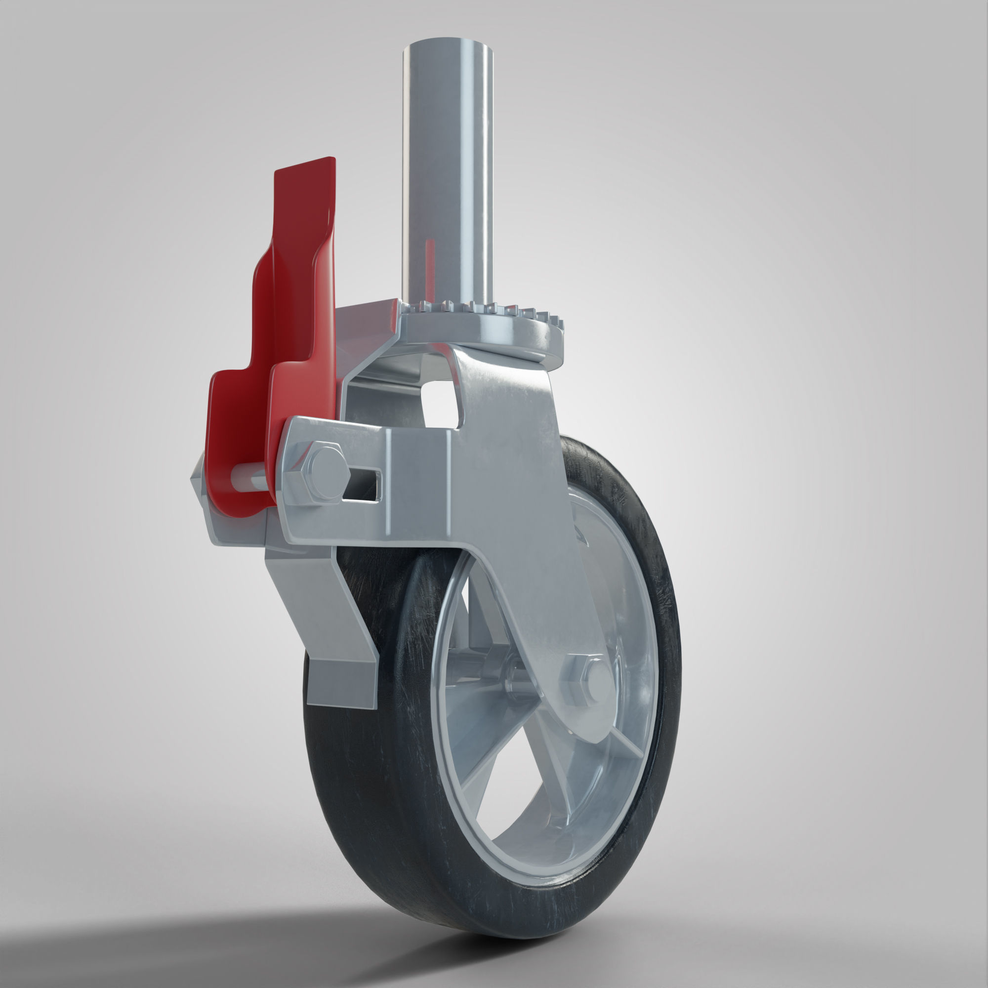 Wheel Caster Low-poly 3D model_3