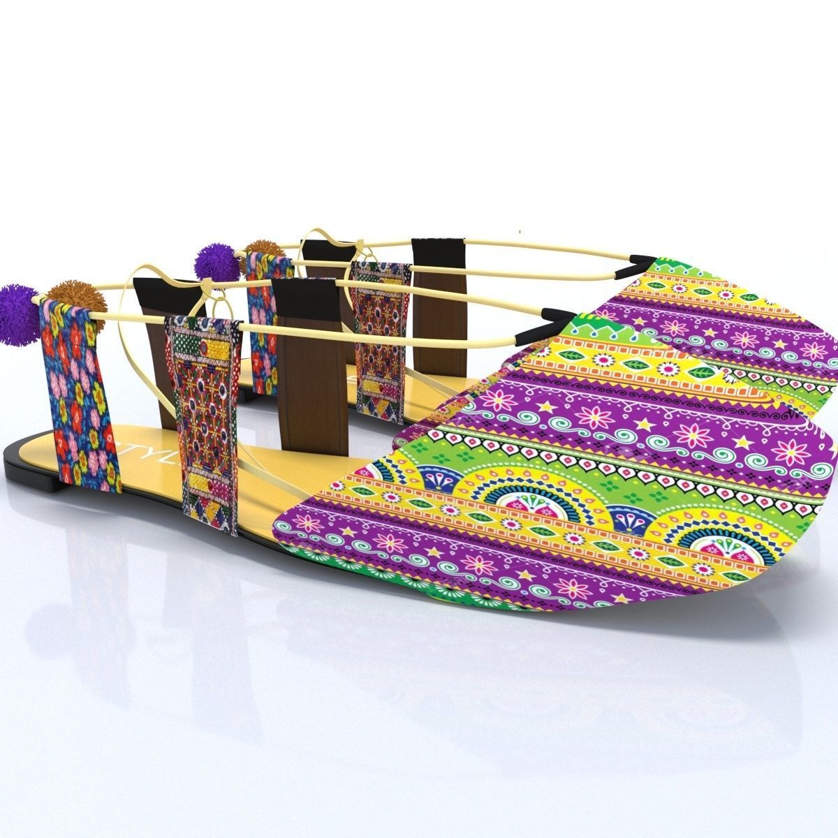 ladies loafer shoes stylo 3D model_3