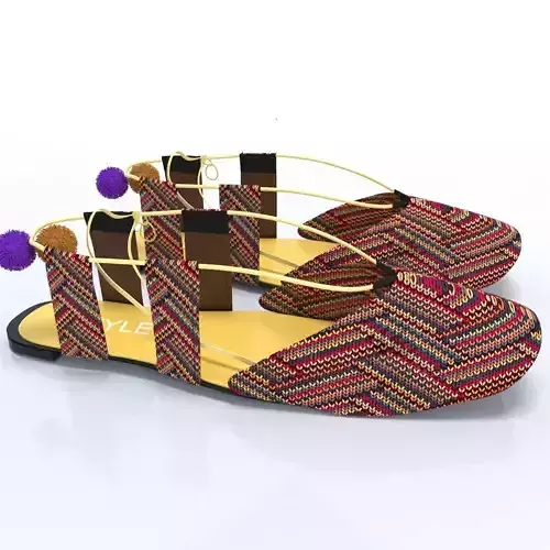 female cloth shoes flat 3D model