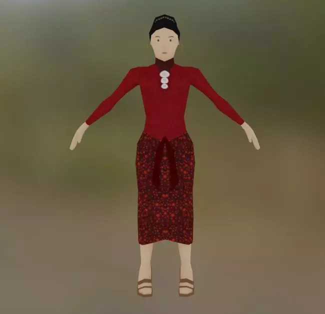 Pakaian Adat Kebaya Madura Low-poly 3D model