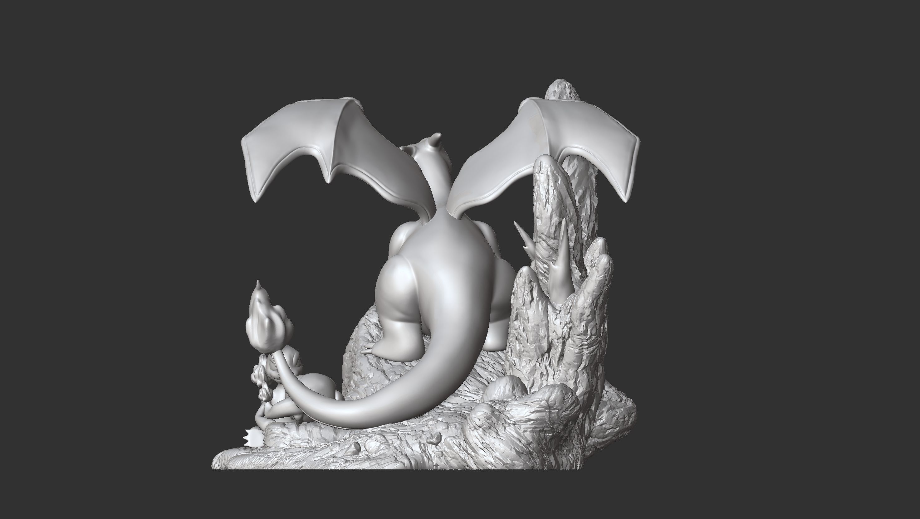 pokemon figurine of on rock 3D print model_6