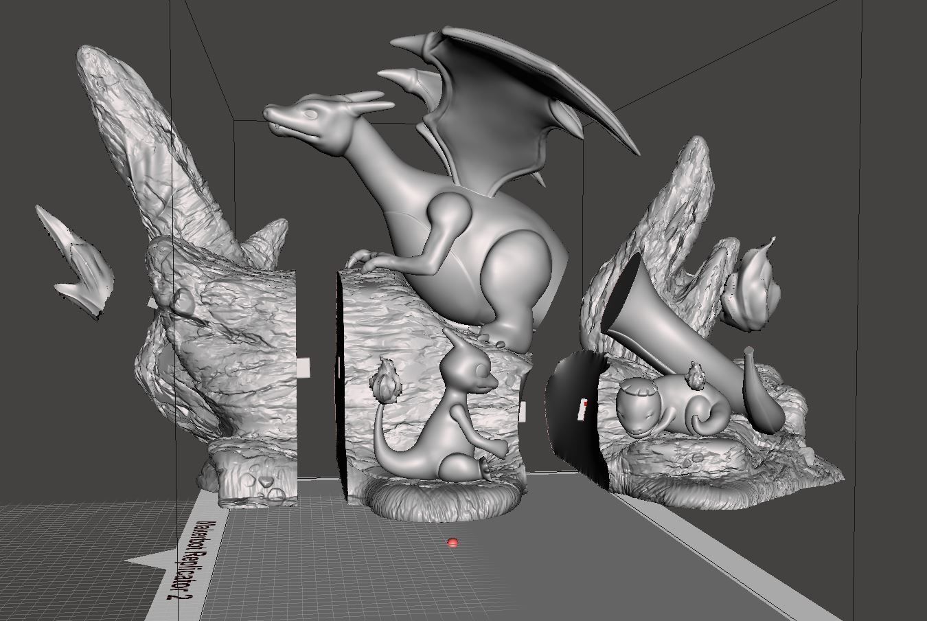 pokemon figurine of on rock 3D print model_2