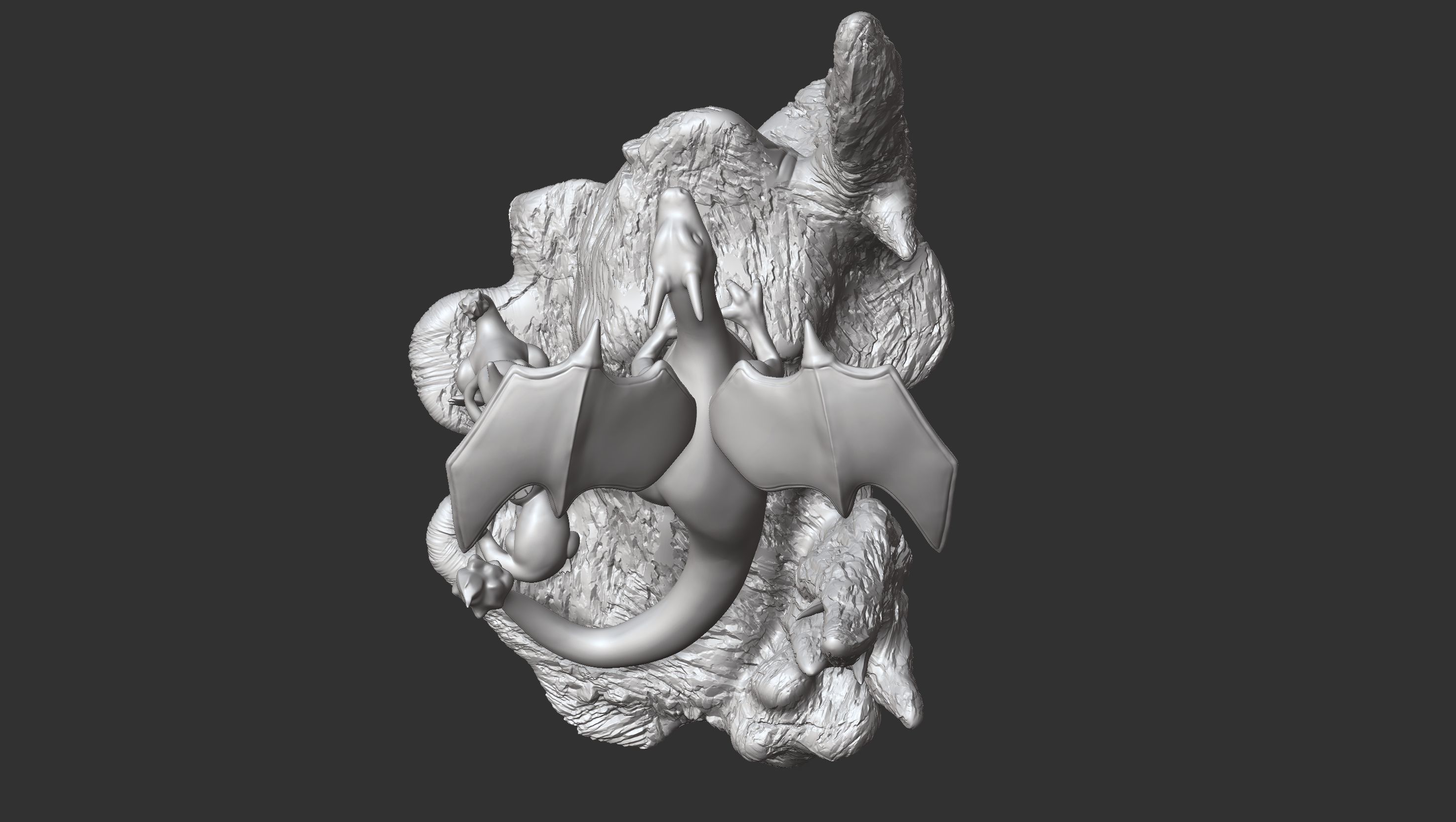 pokemon figurine of on rock 3D print model_5