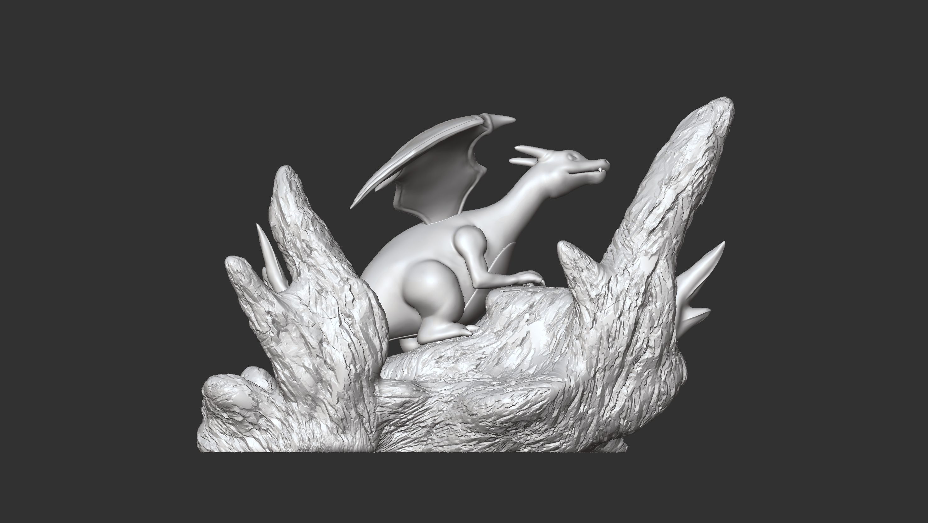 pokemon figurine of on rock 3D print model_4