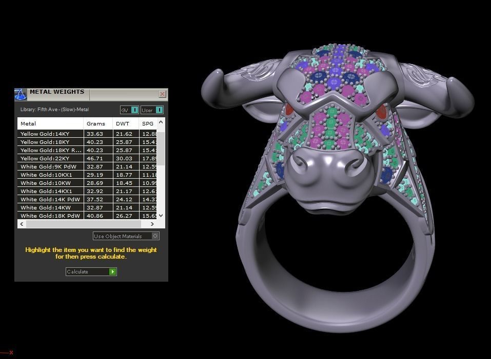 Bull ring  3D print model_4