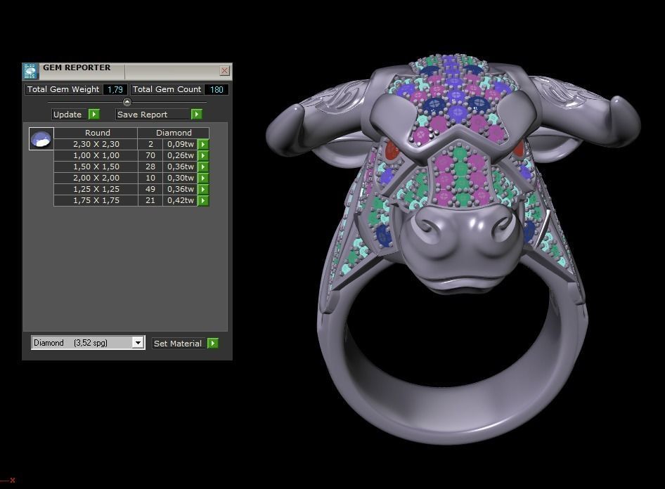 Bull ring  3D print model_5