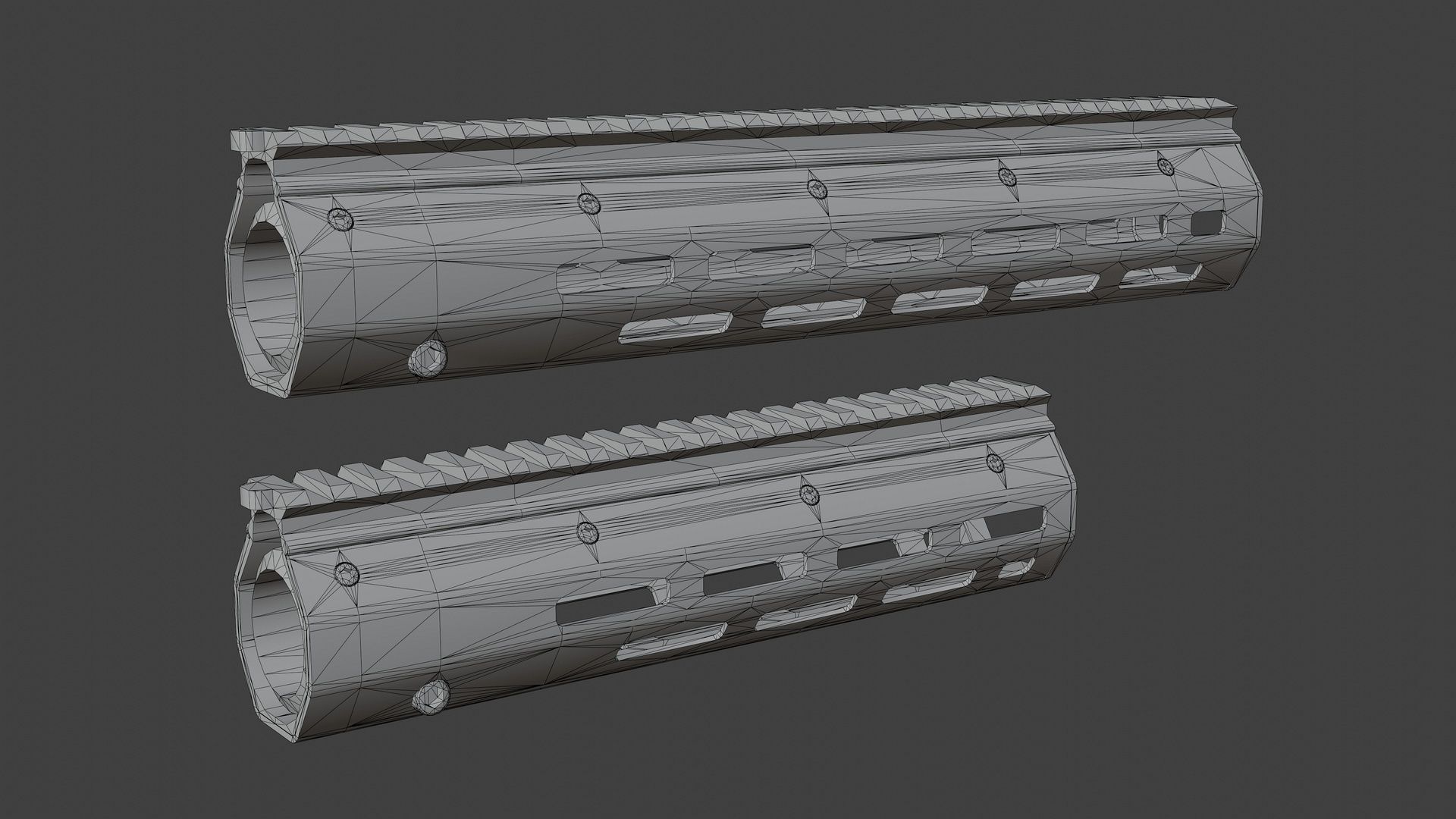 HK416 Carbon Fiber Lancer Handguard Low-poly 3D model_7