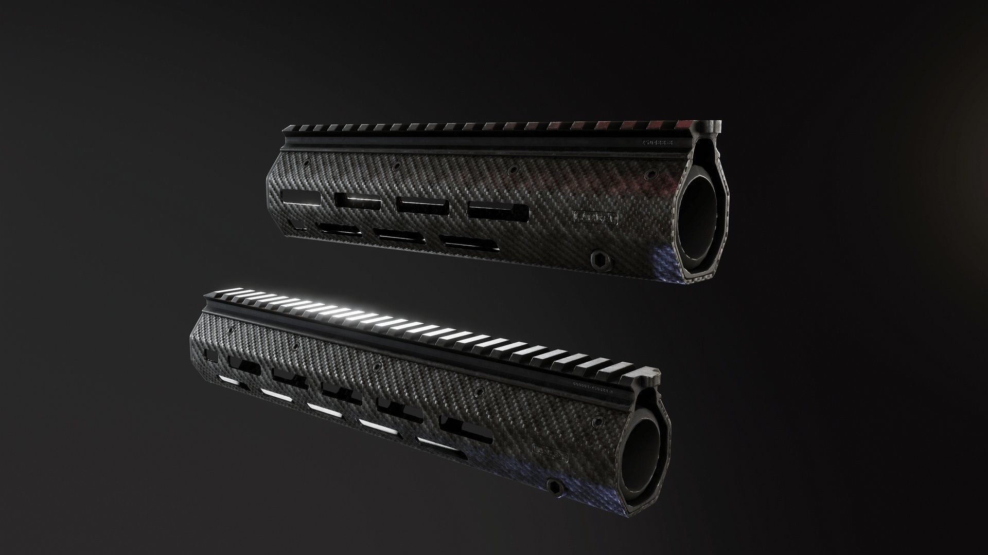 HK416 Carbon Fiber Lancer Handguard Low-poly 3D model_4