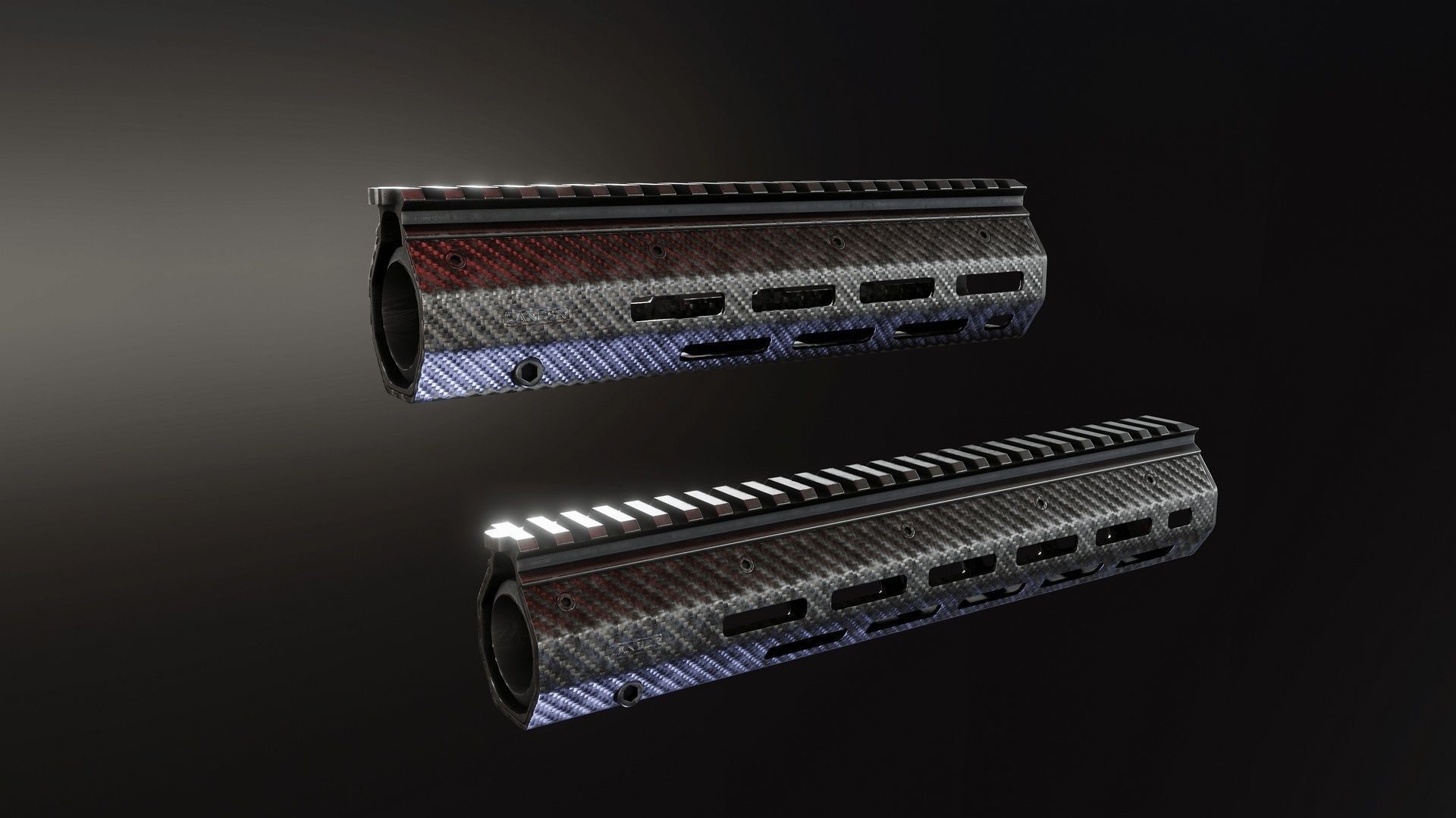 HK416 Carbon Fiber Lancer Handguard Low-poly 3D model_2