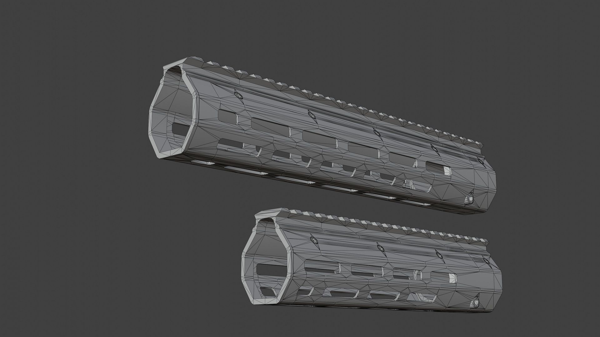 HK416 Carbon Fiber Lancer Handguard Low-poly 3D model_8