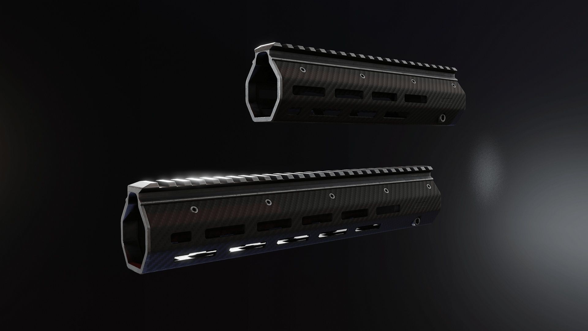 HK416 Carbon Fiber Lancer Handguard Low-poly 3D model_3