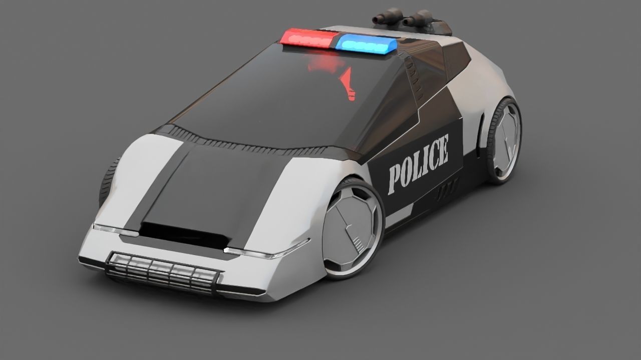 sci-fi Police car 3D model_18