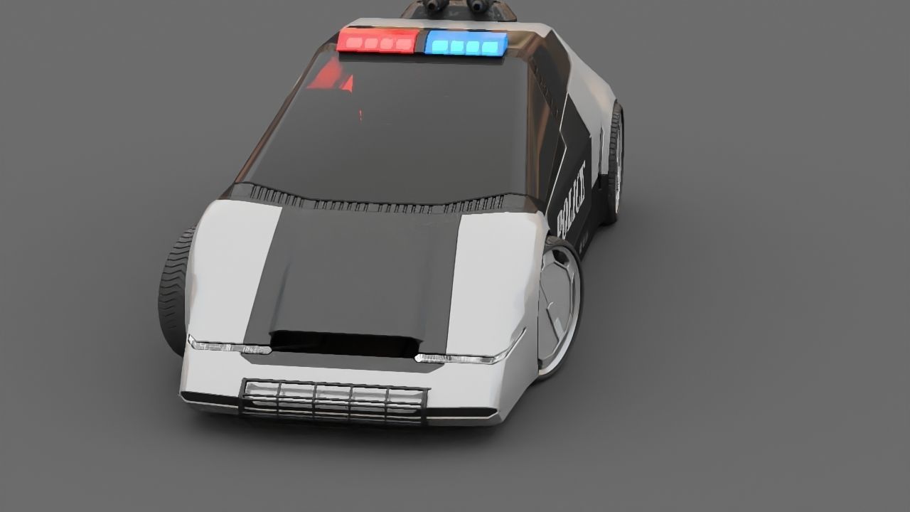 sci-fi Police car 3D model_19