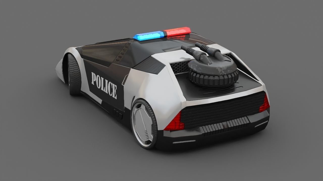 sci-fi Police car 3D model_6