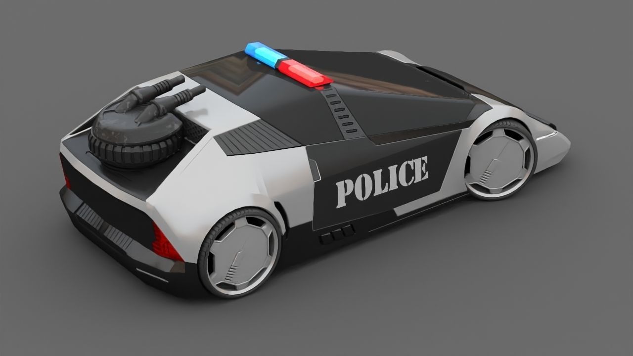 sci-fi Police car 3D model_12