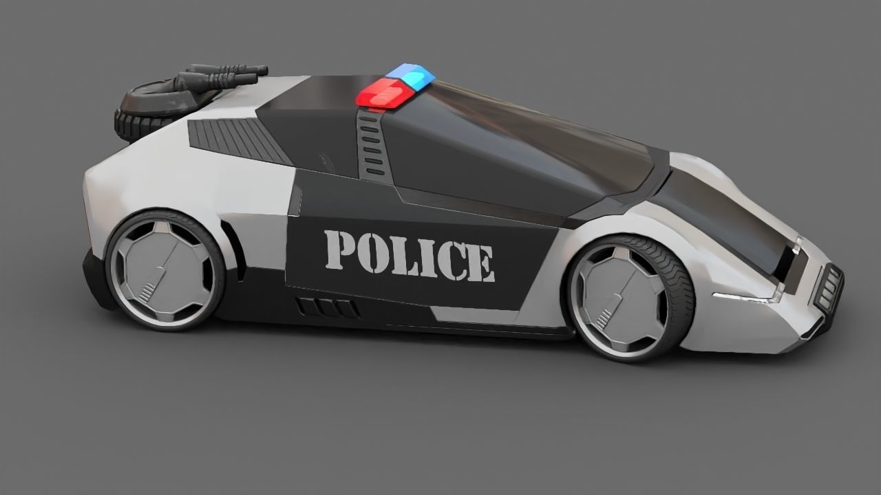 sci-fi Police car 3D model_14