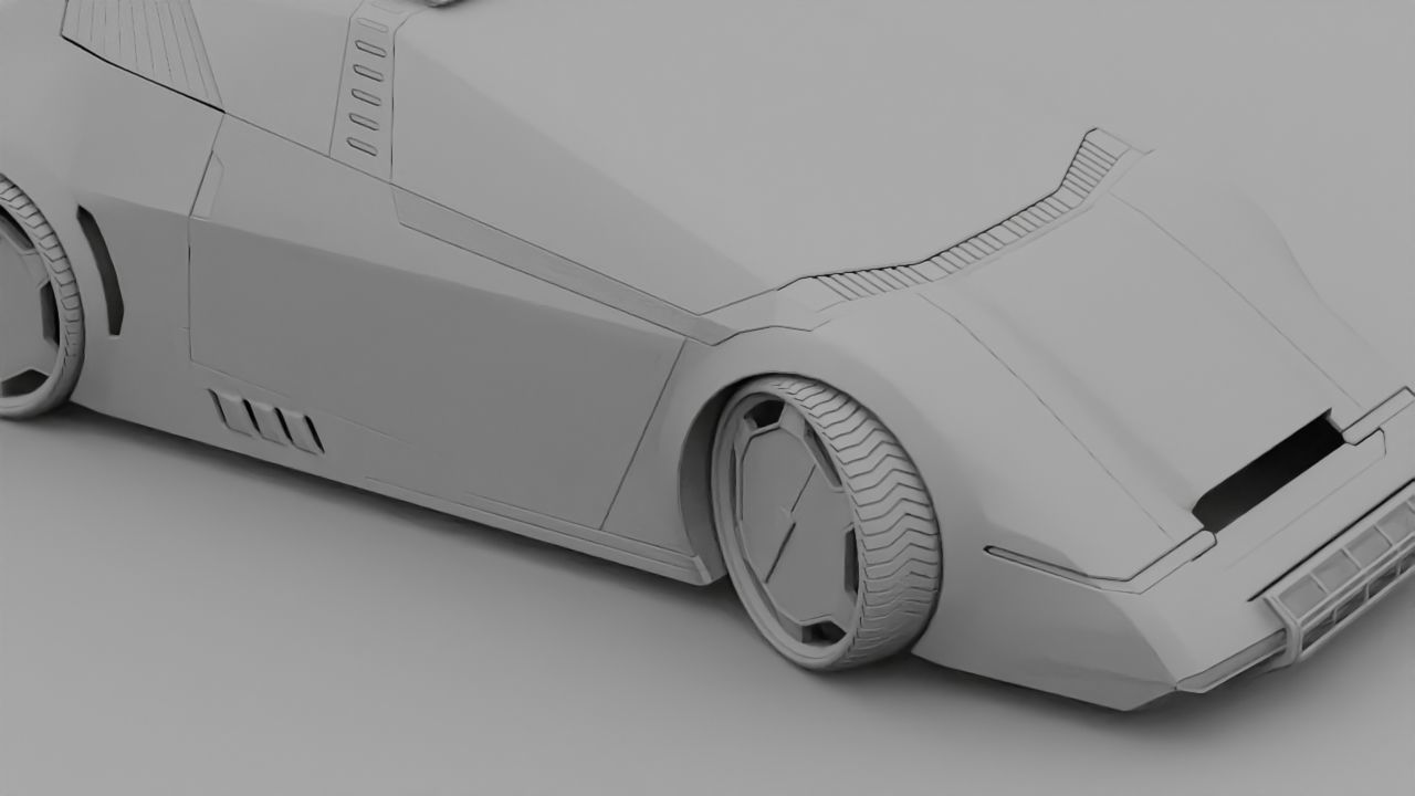 sci-fi Police car 3D model_27