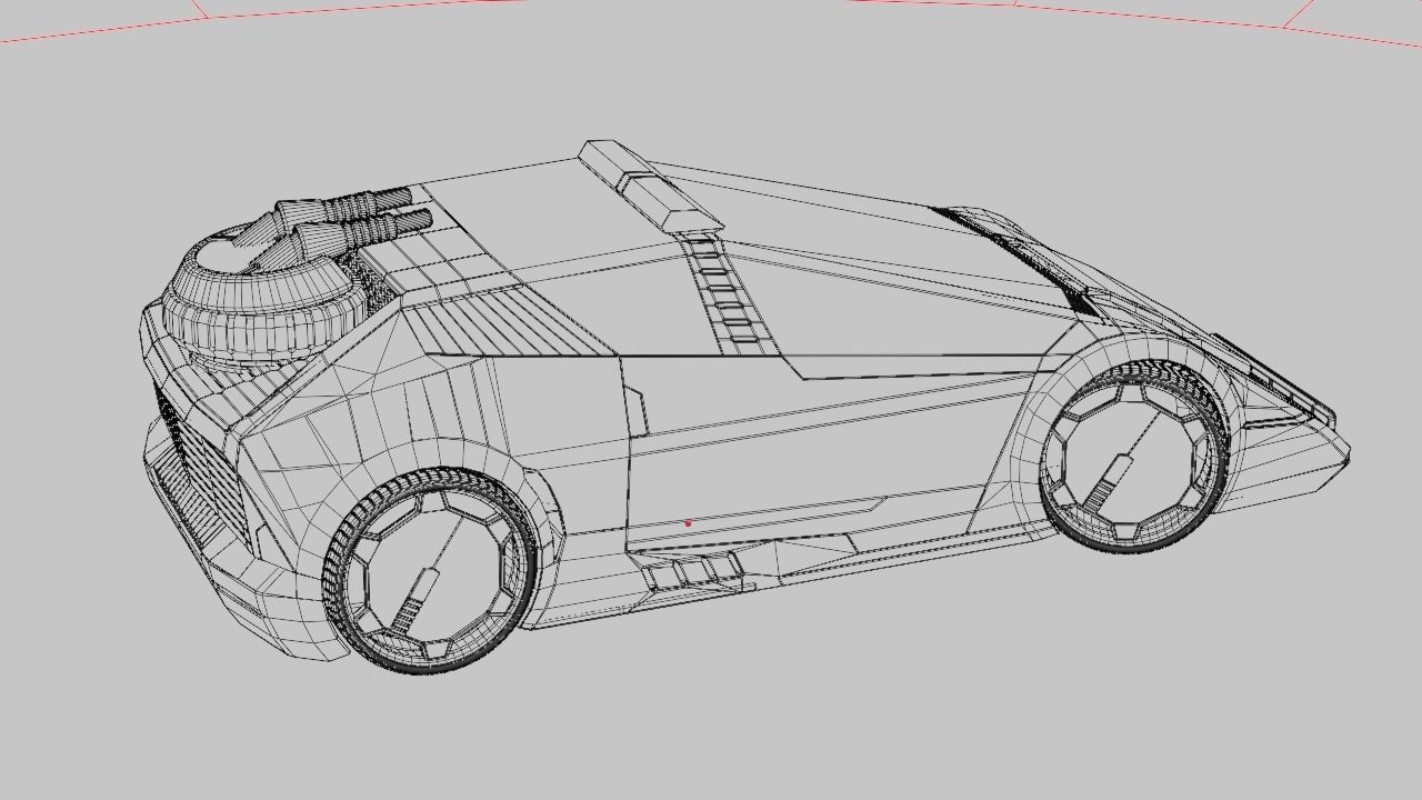 sci-fi Police car 3D model_31