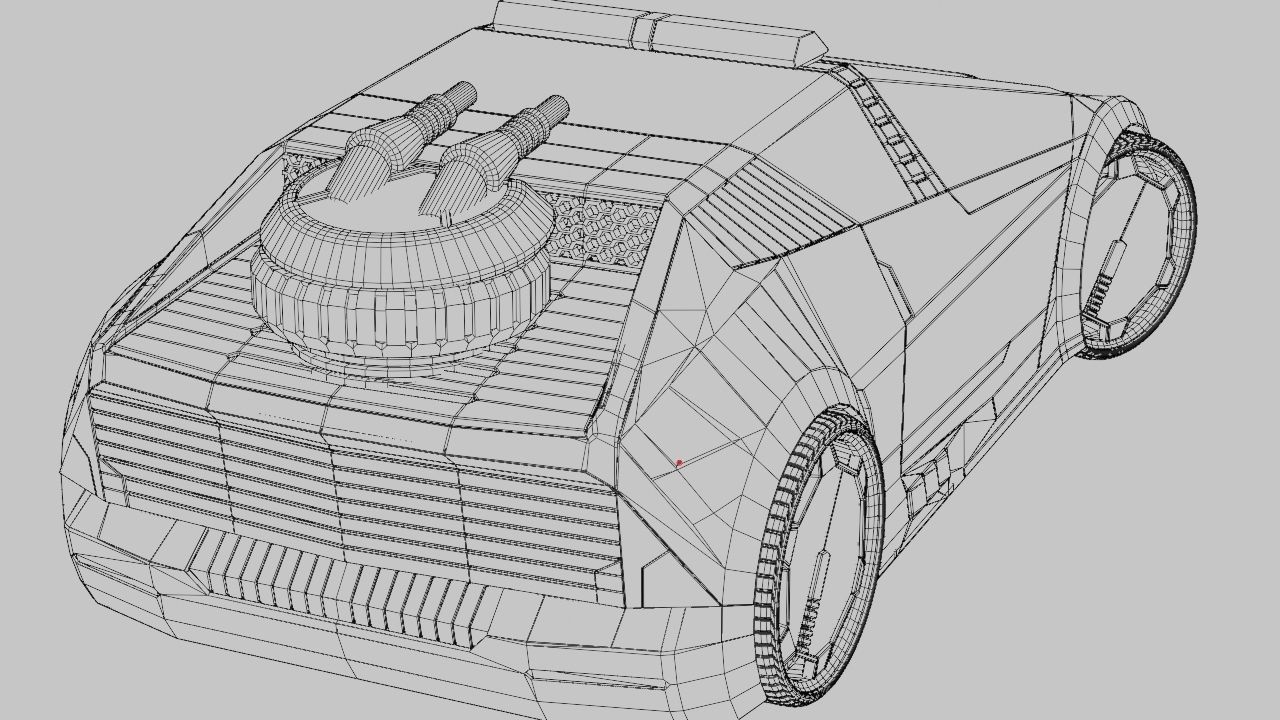 sci-fi Police car 3D model_32