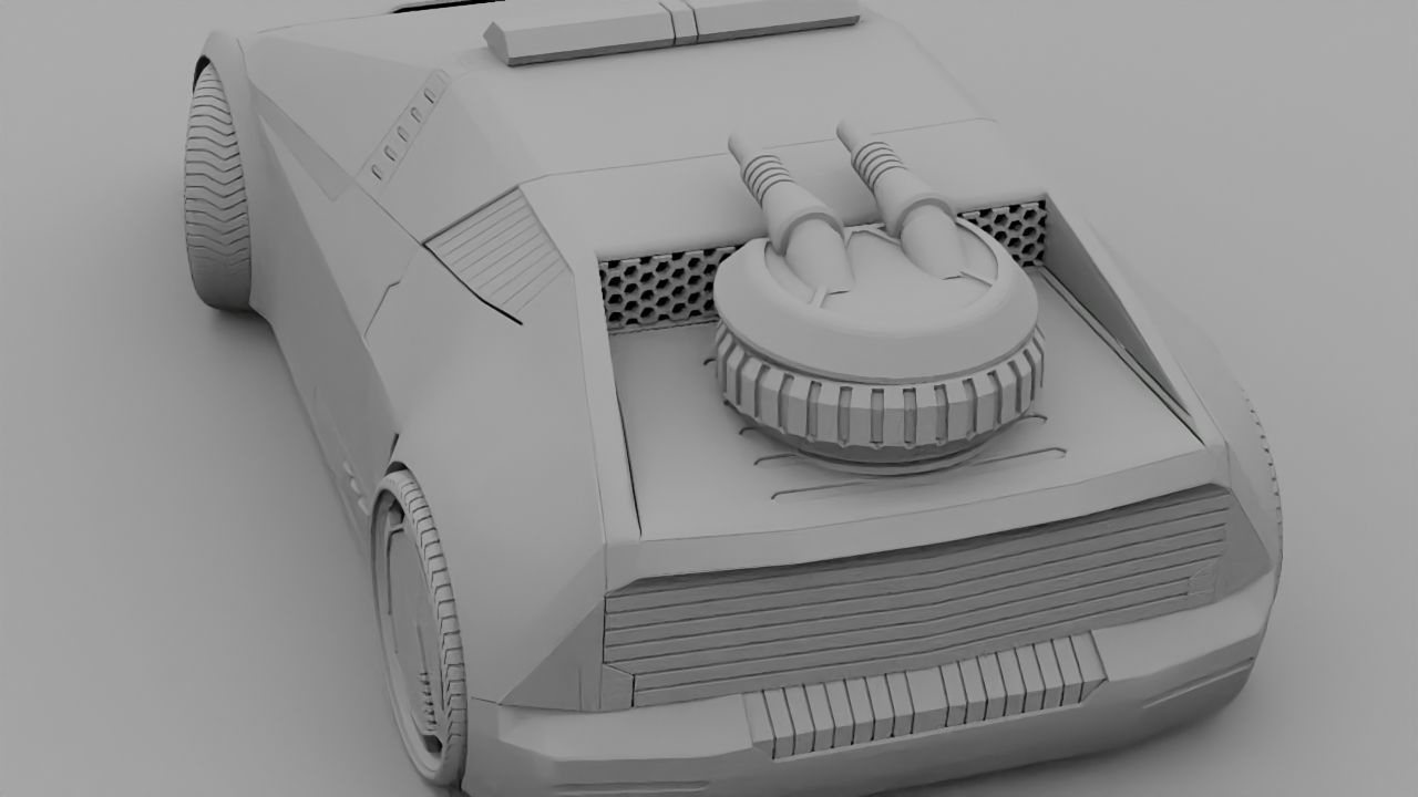 sci-fi Police car 3D model_24