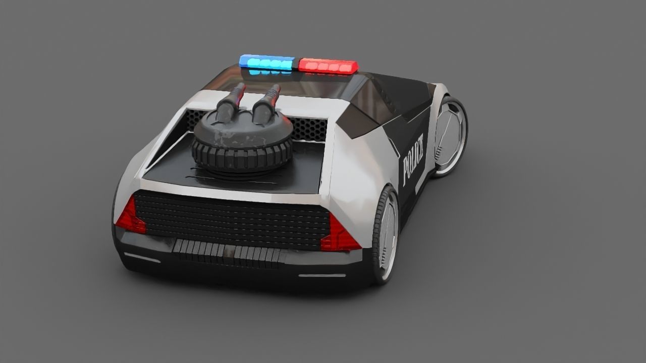 sci-fi Police car 3D model_9