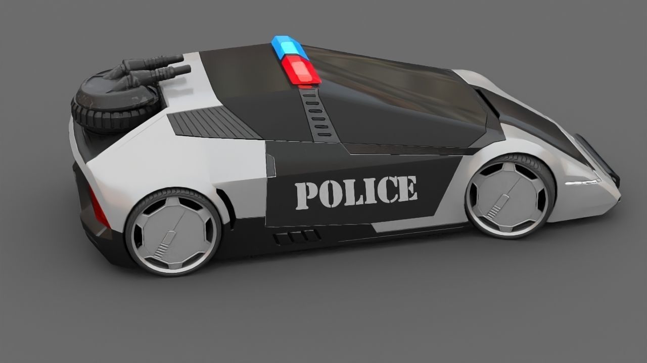 sci-fi Police car 3D model_13