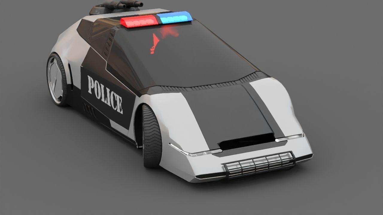 sci-fi Police car 3D model_15