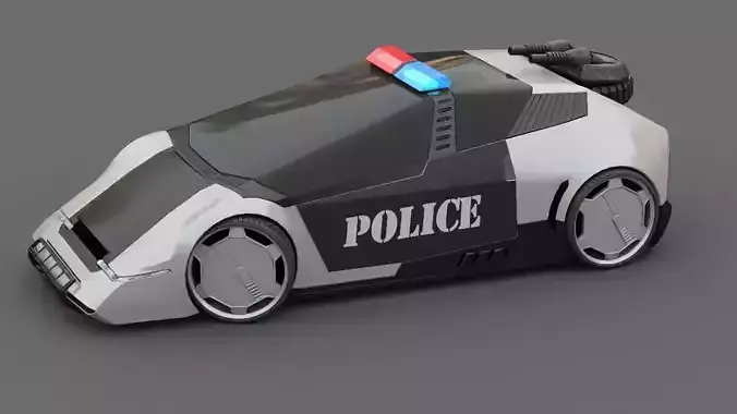 sci-fi Police car 3D model sci-fi Police car 3D model
