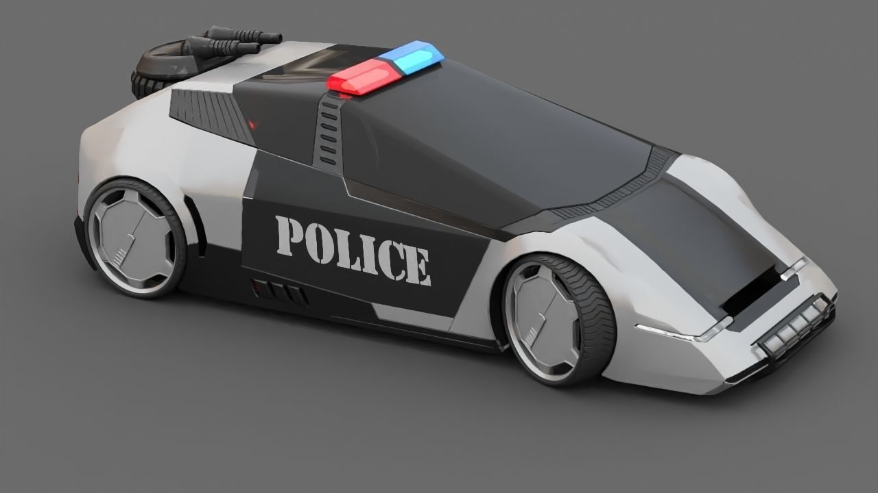 sci-fi Police car 3D model_1