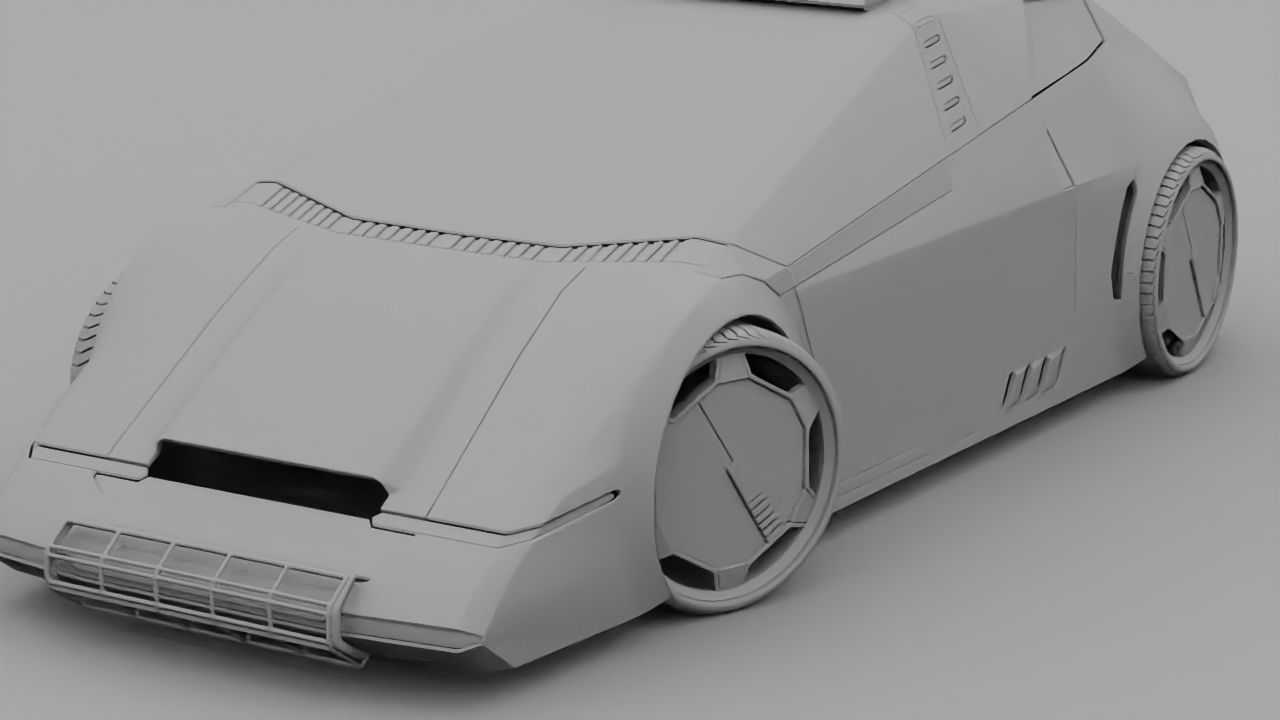 sci-fi Police car 3D model_26