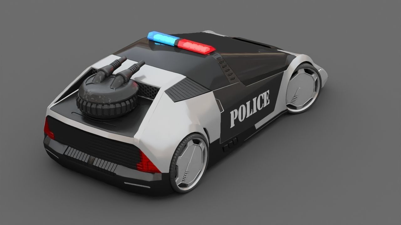 sci-fi Police car 3D model_10