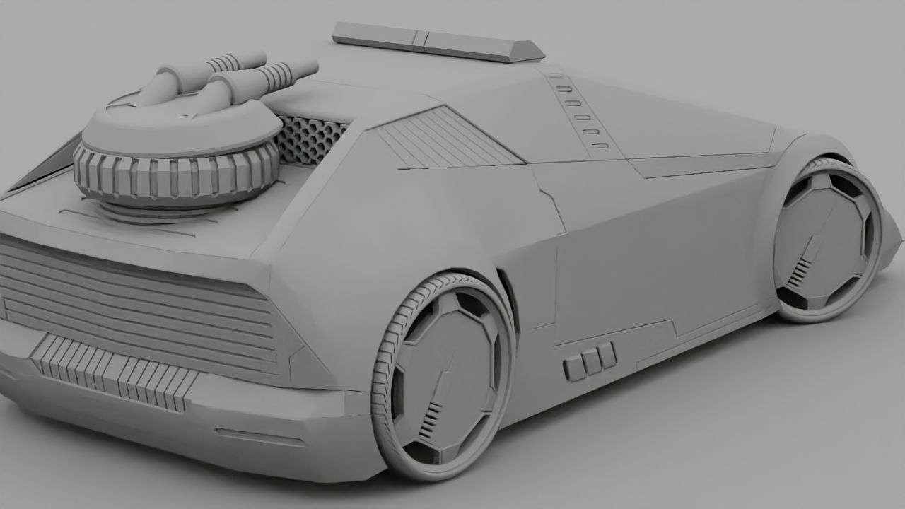 sci-fi Police car 3D model_23