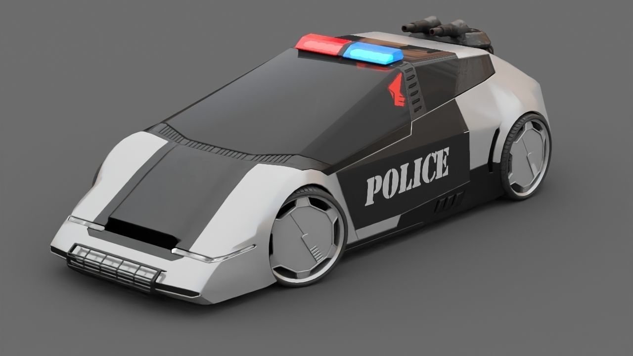 sci-fi Police car 3D model_20