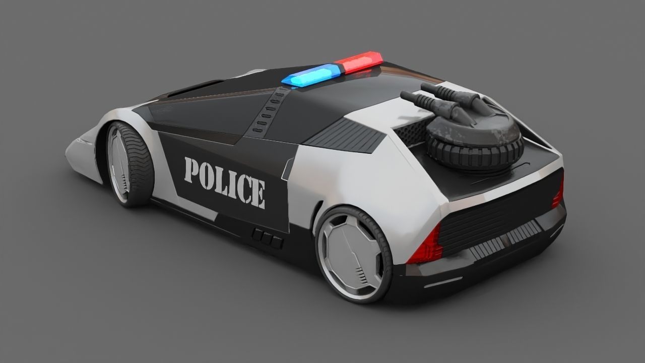 sci-fi Police car 3D model_5