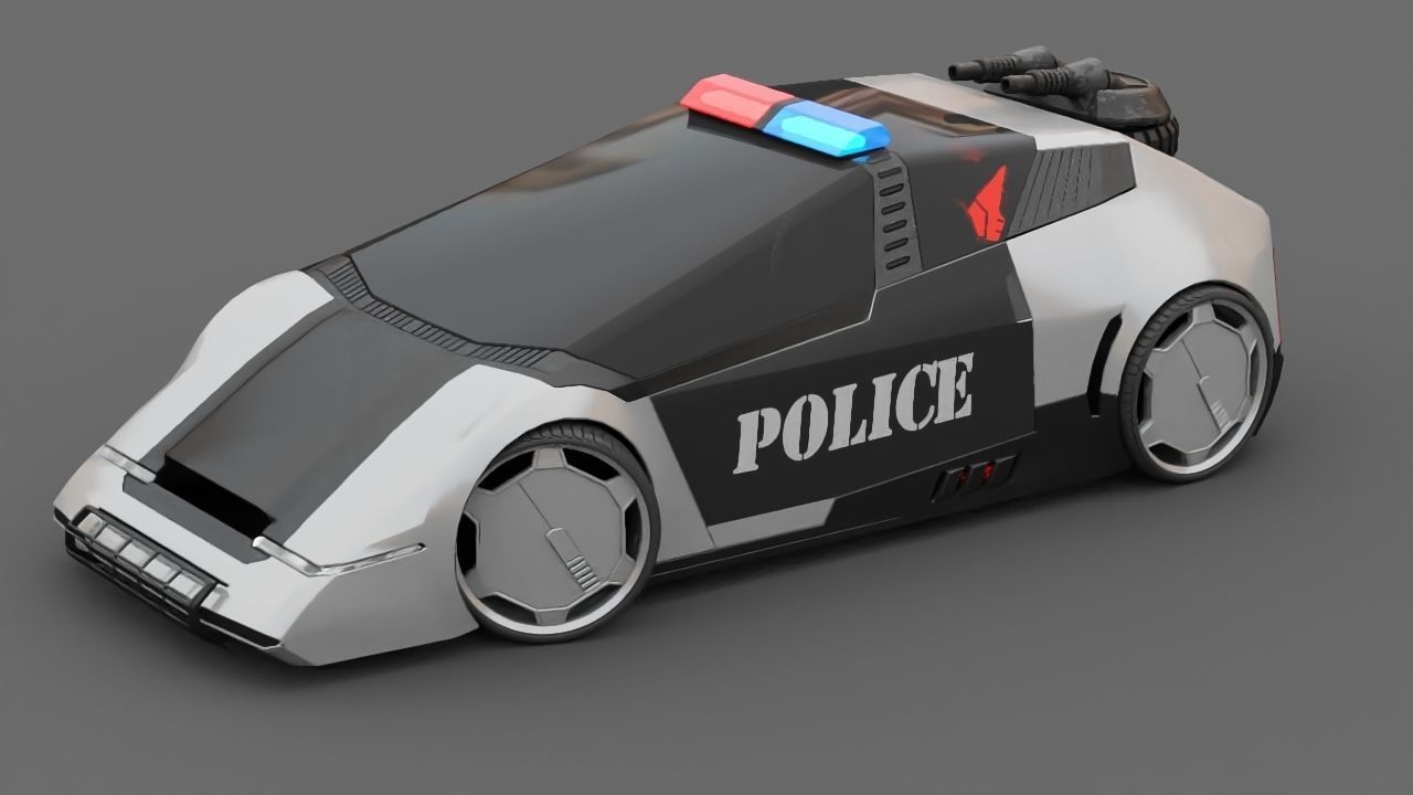 sci-fi Police car 3D model_21