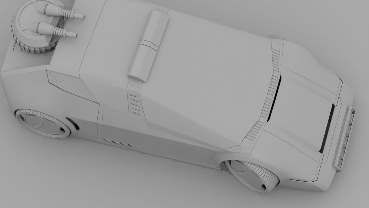 sci-fi Police car 3D model_28